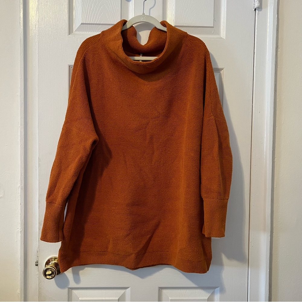 Free People Women's Rust Cowl Neck Sweater